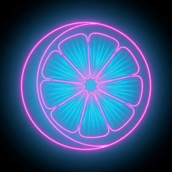 Citrus Epoxy neon citrus slice logo
